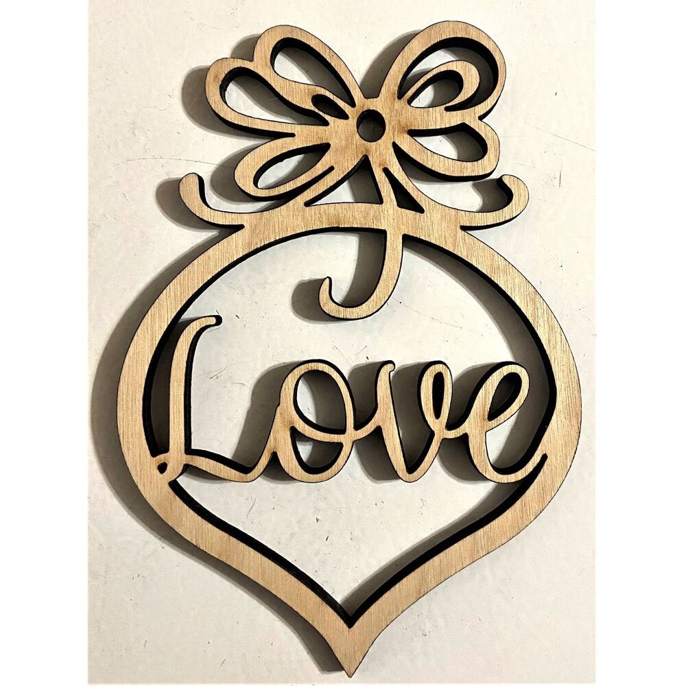 Love Ornament - 1/8" Unfinished Plywood - 2" - #S011